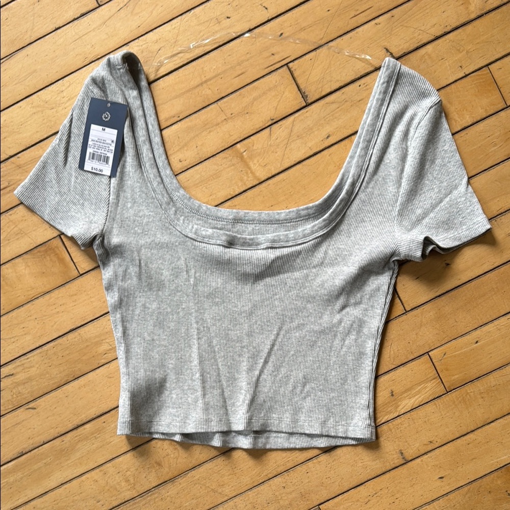 Universal Thread Gray Fitted Crop Top